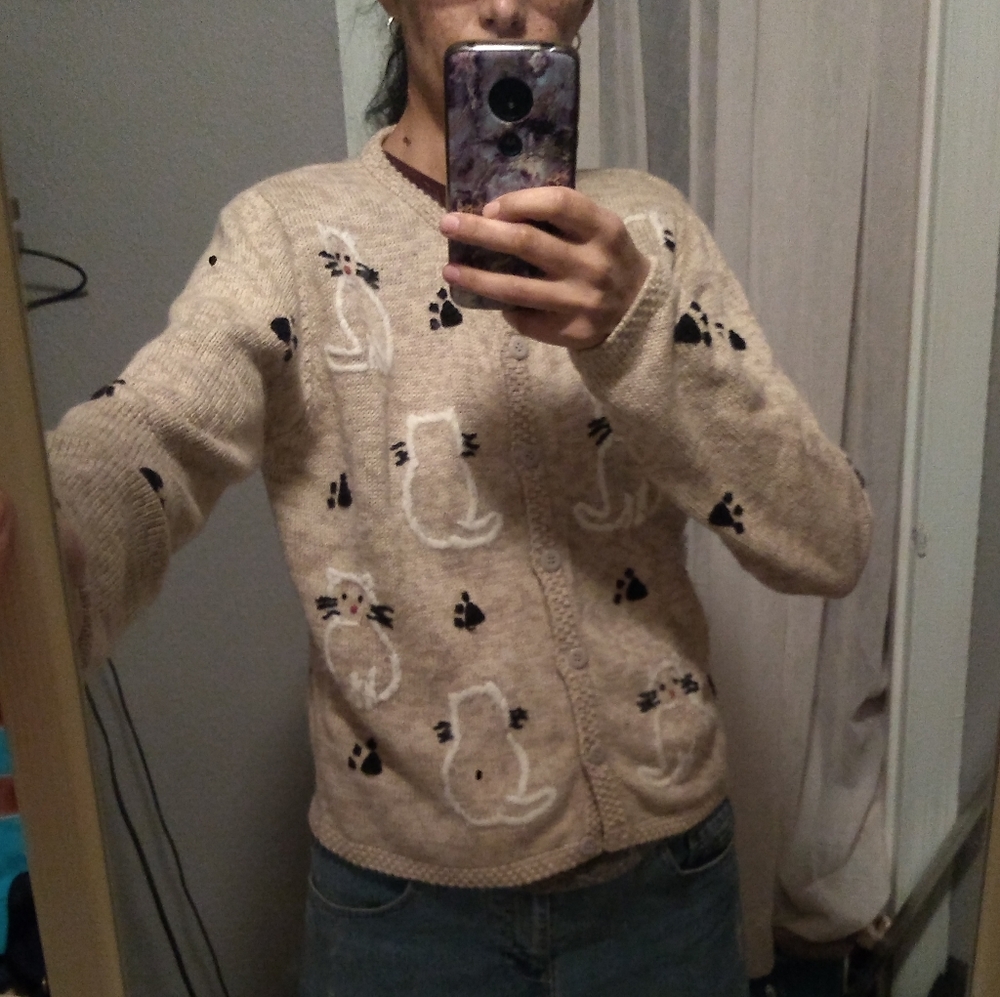 Christopher and Banks cat cardigan